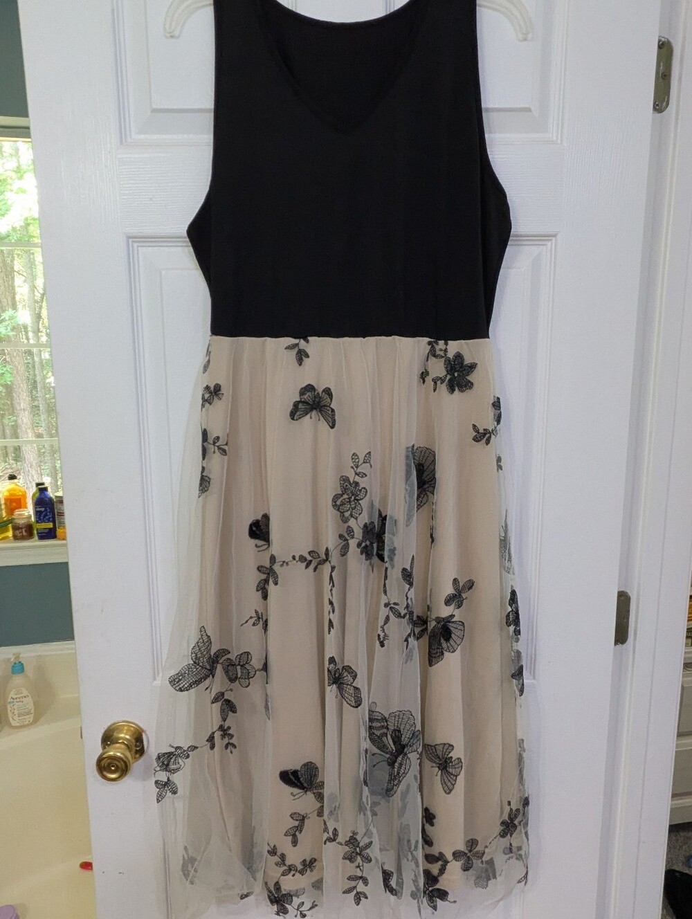 SHEIN Butterfly Embroidered Midi Dress